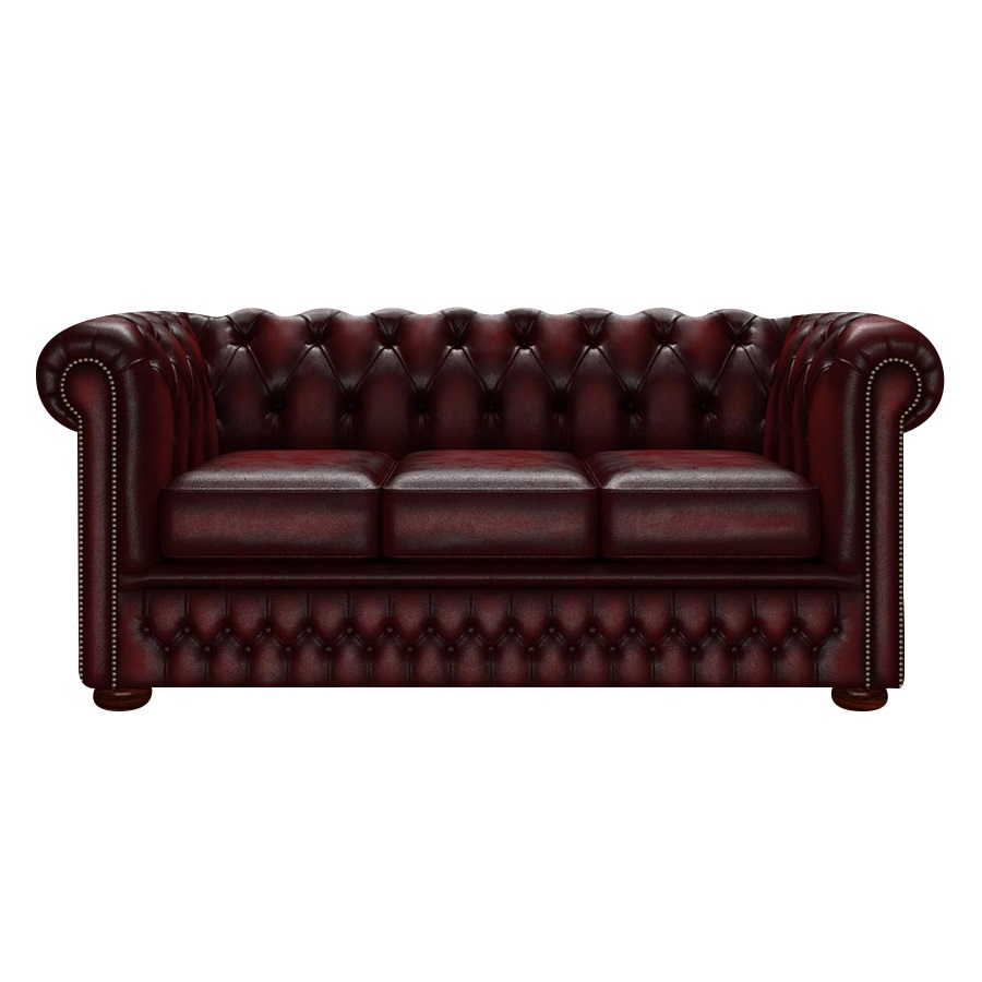 FLEMING CHESTERFIELD 3-SITS ANTIQUE RED