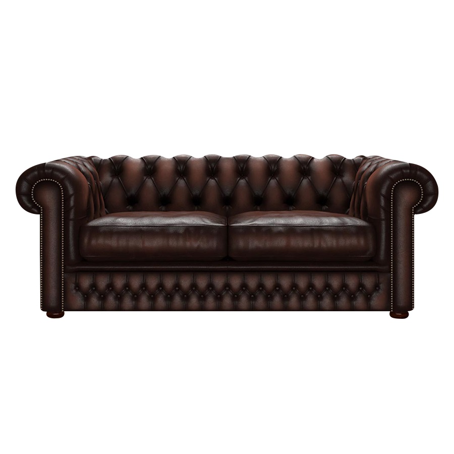 SHACKLETON CHESTERFIELD 3-SITS ANTIQUE BROWN