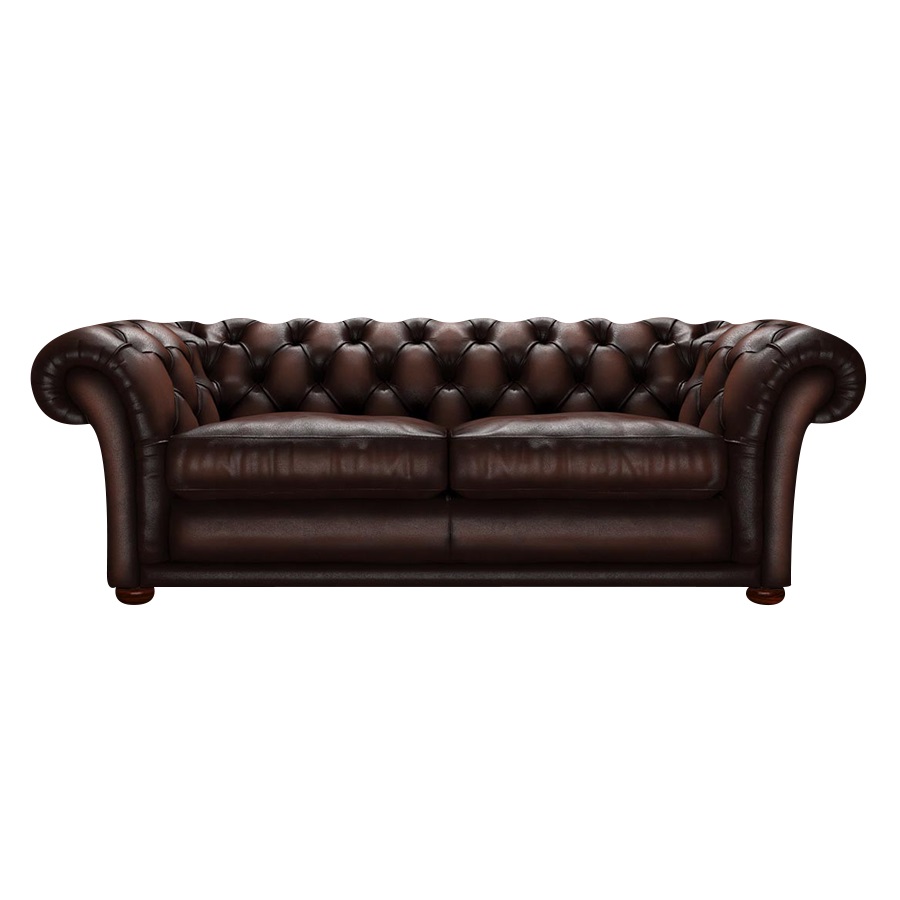SHAKESPEARE CHESTERFIELD 3-SITS ANTIQUE BROWN