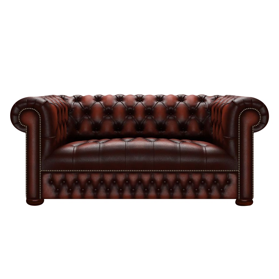 LINWOOD CHESTERFIELD 2-SITS ANTIQUE RED