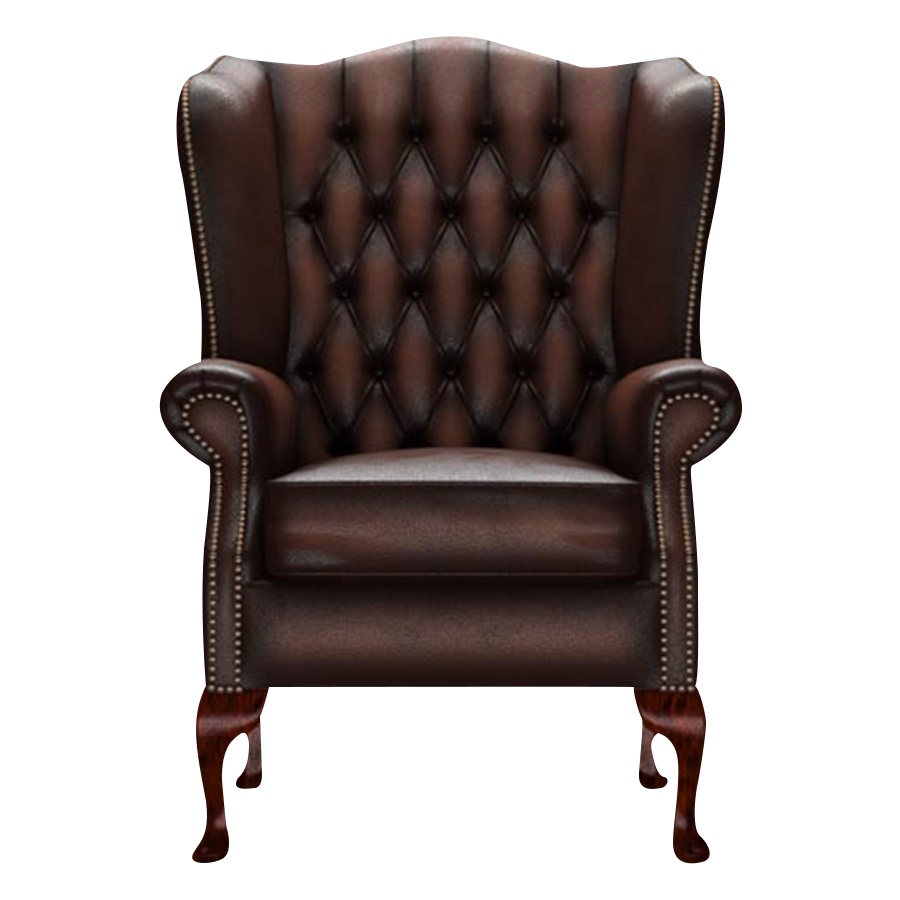 WINGCHAIR GLADSTONE ANTIQUE BROWN