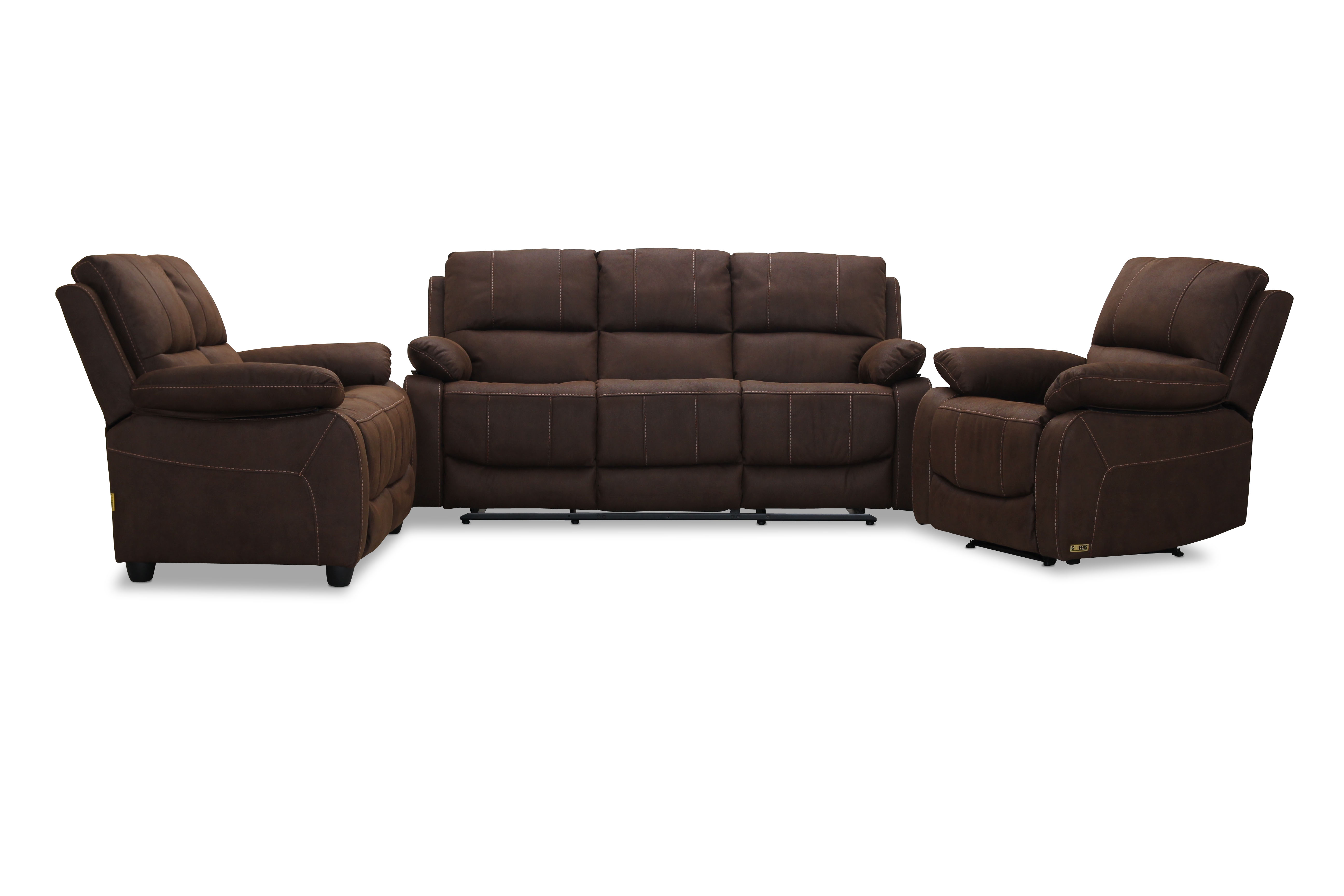 Reclinergrupp Texas 3+1+1 Brun