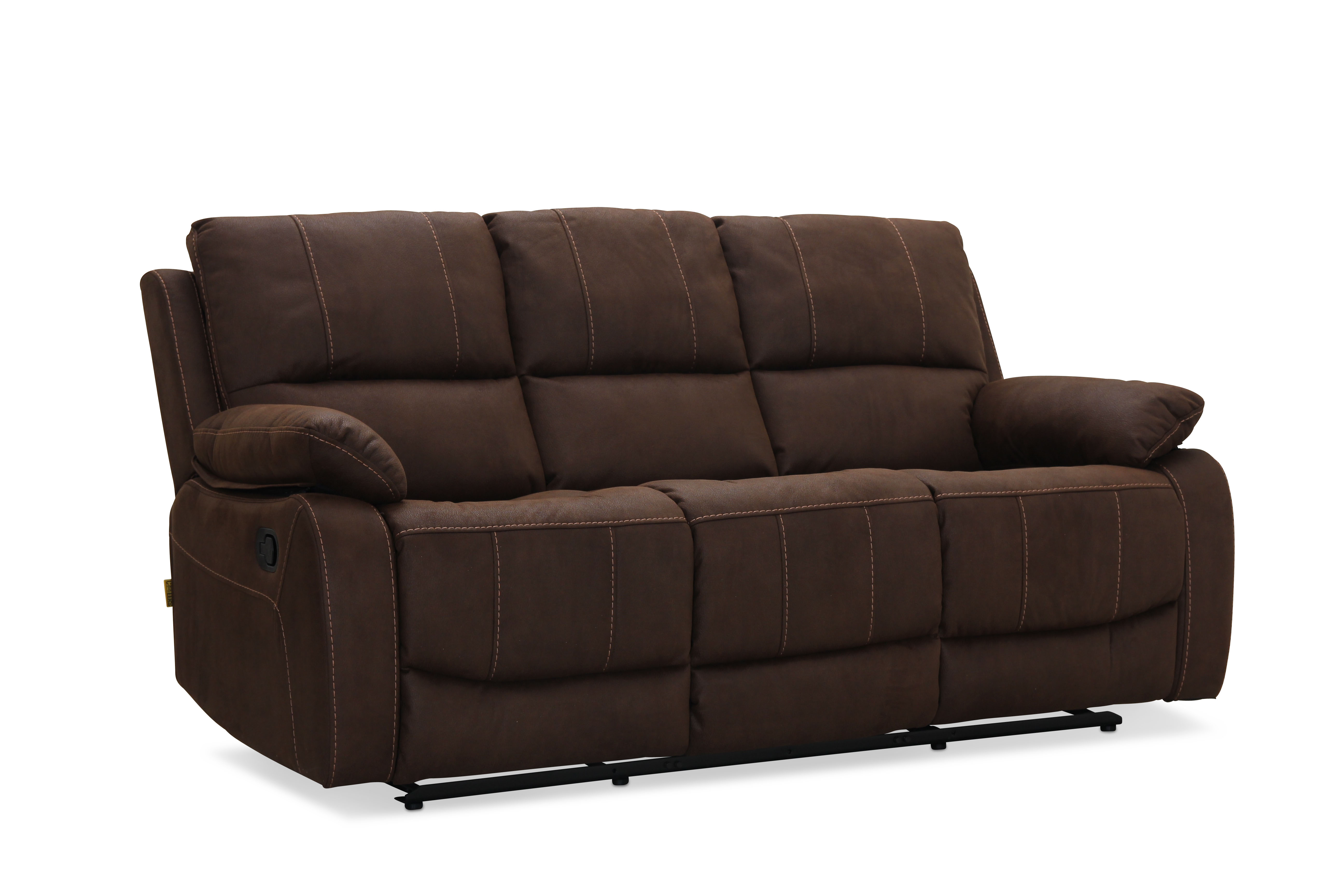 Texas 3-sits brun med recliner