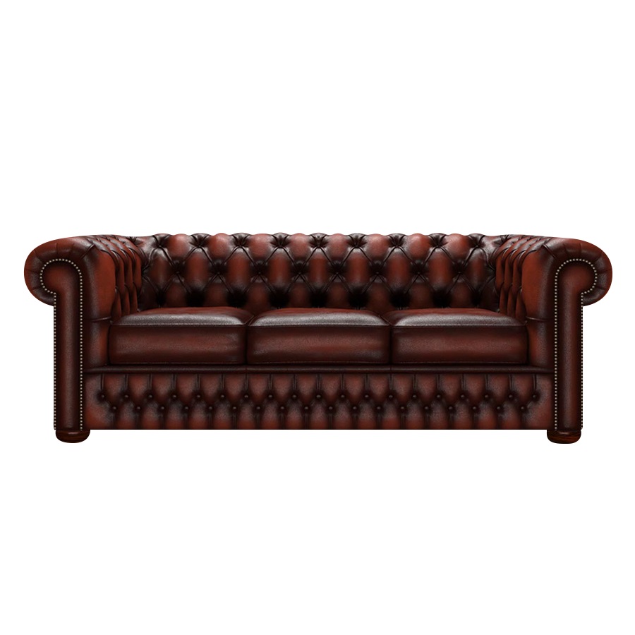 CHESTERFIELD CLASSIC 3-SITS ANTIQUE CHESTNUT