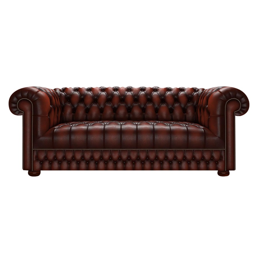 CROMWELL CHESTERFIELD 3-SITS ANTIQUE CHESTNUT