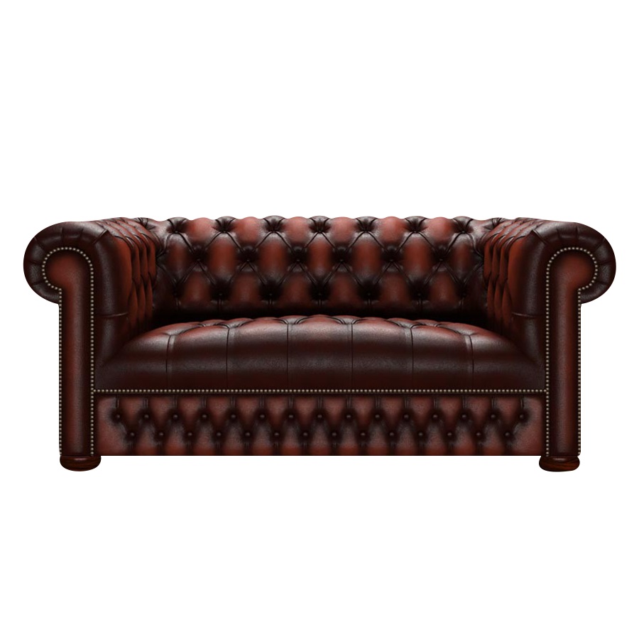 LINWOOD CHESTERFIELD 2-SITS ANTIQUE RED