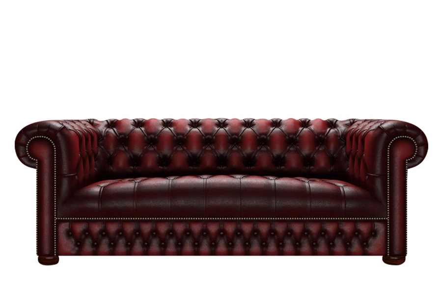 LINWOOD CHESTERFIELD 4-SITS ANTIQU RED