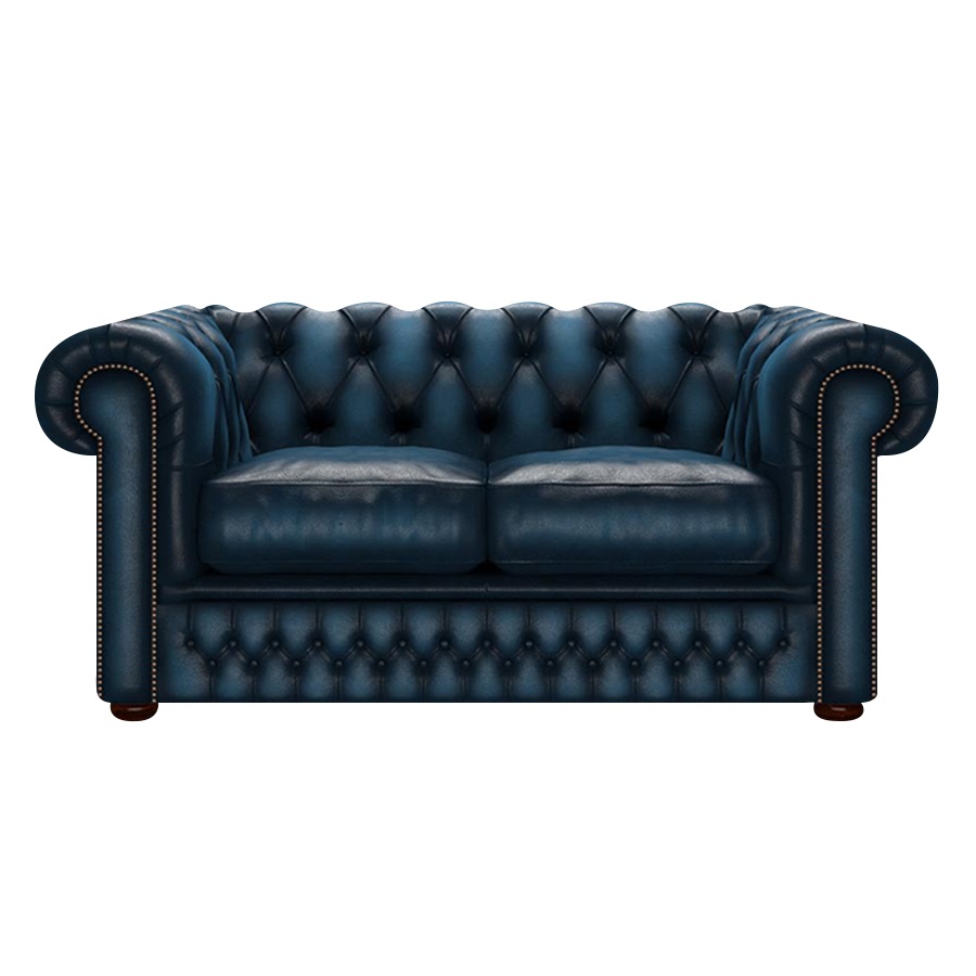 SHACKLETON CHESTERFIELD 2-SITS ANTIQUE BLUE