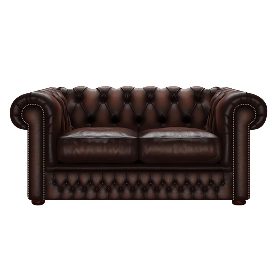 SHACKLETON CHESTERFIELD 2-SITS ANTIQUE BROWN