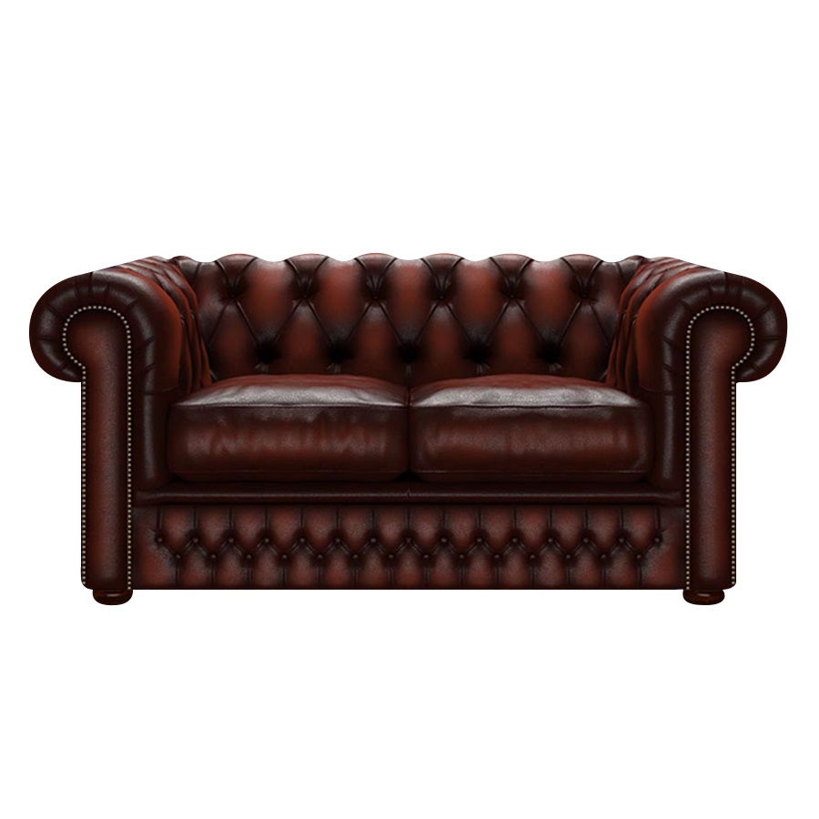 SHACKLETON CHESTERFIELD 2-SITS ANTIQUE CHESTNUT