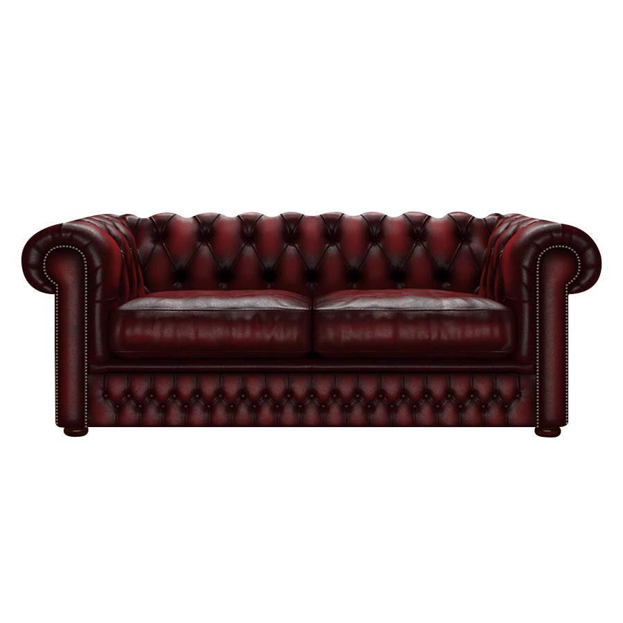 SHACKLETON CHESTERFIELD 3-SITS ANTIQUE RED