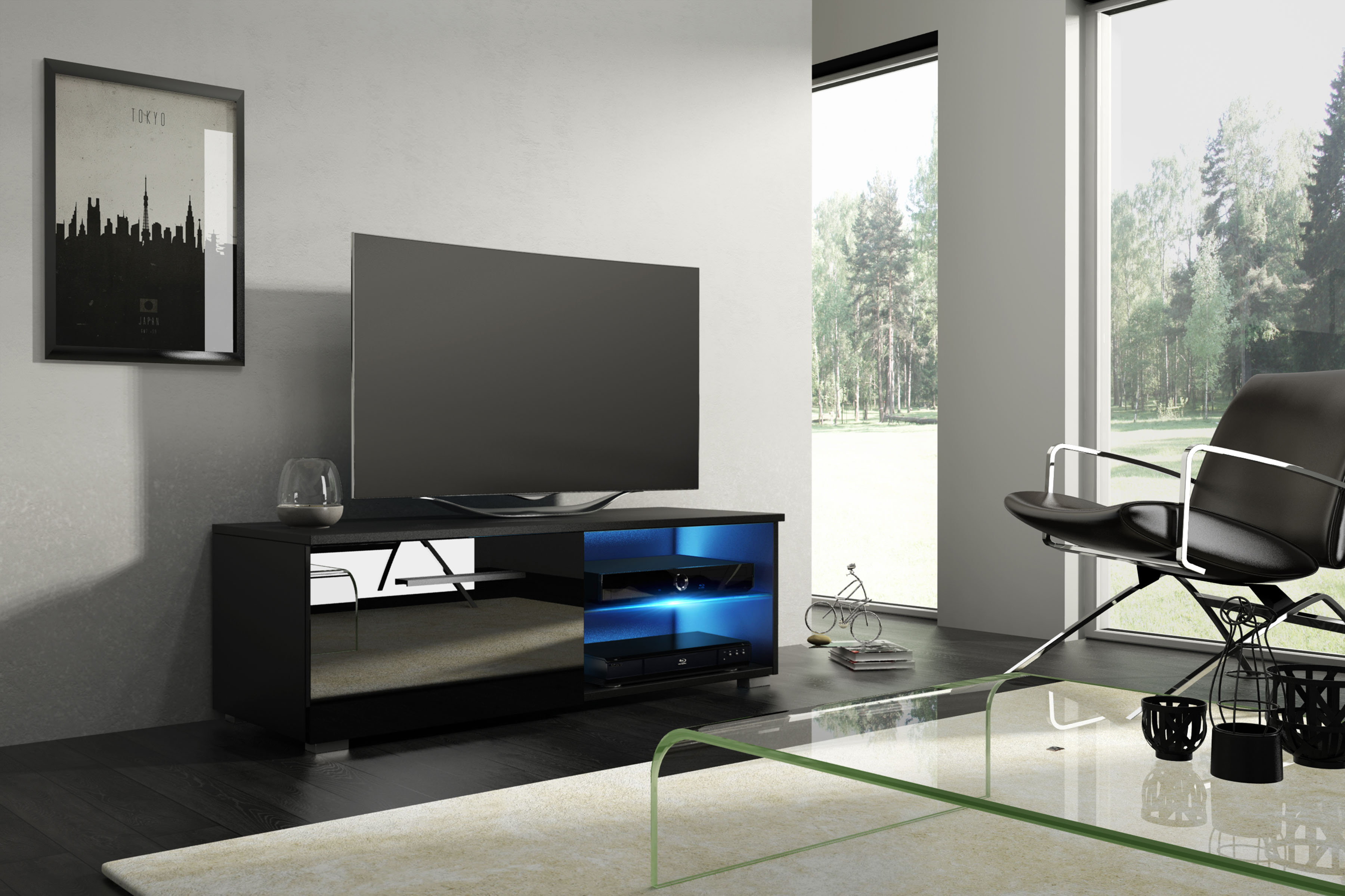 Moon II TV bnk - svart