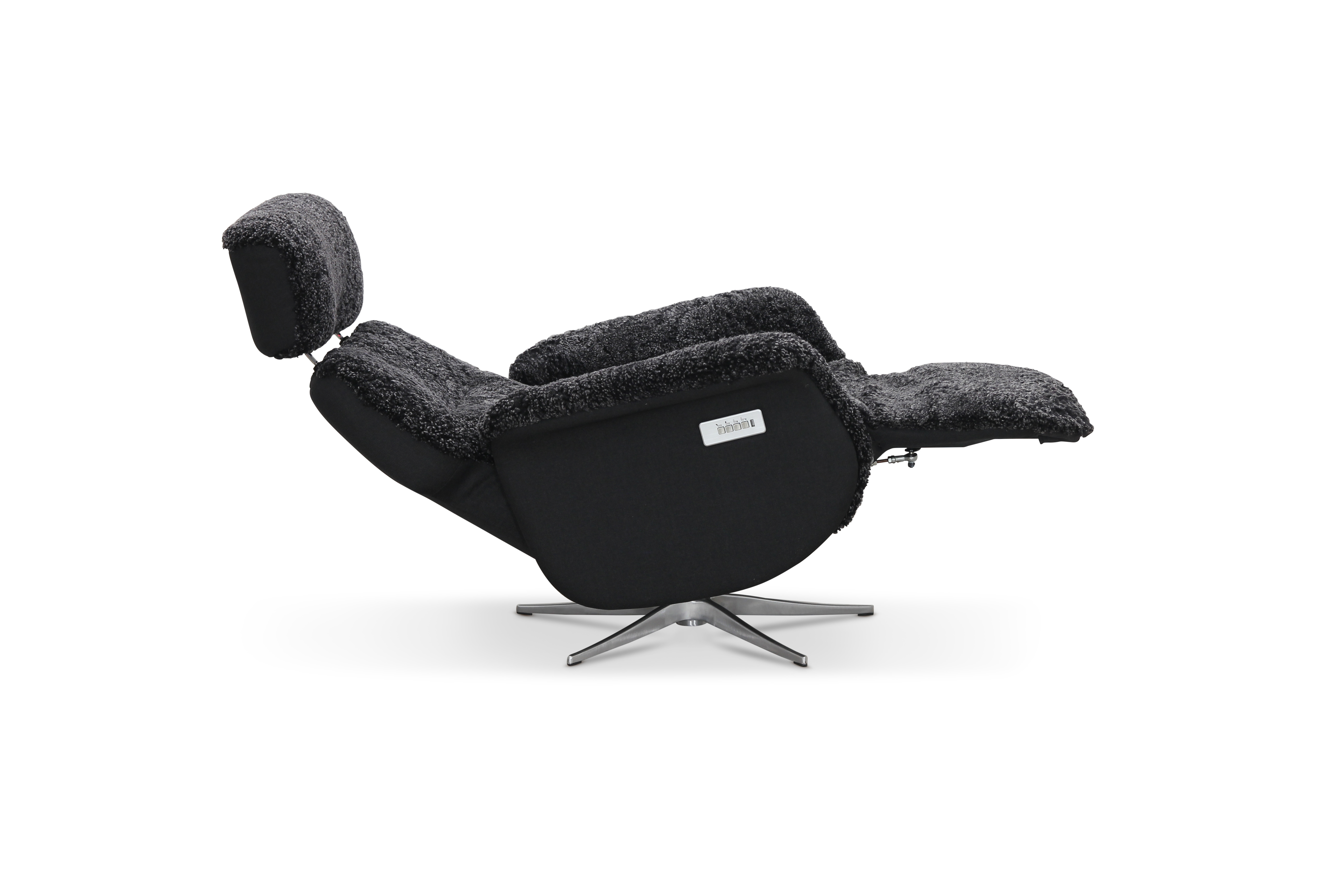 LISSABON FÅTÖLJ FÅRSKINN MÖRKGRÅ