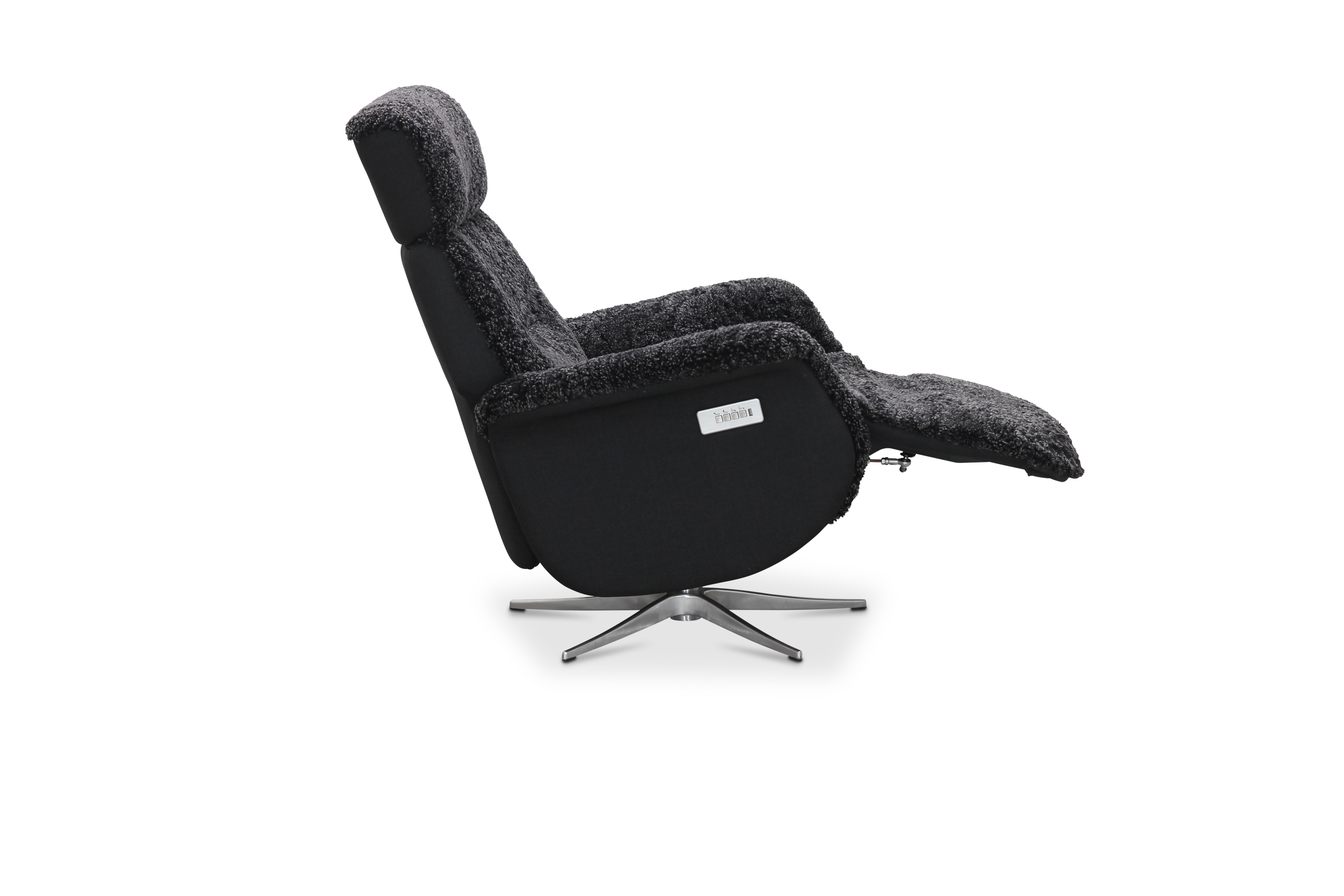 LISSABON FÅTÖLJ FÅRSKINN MÖRKGRÅ