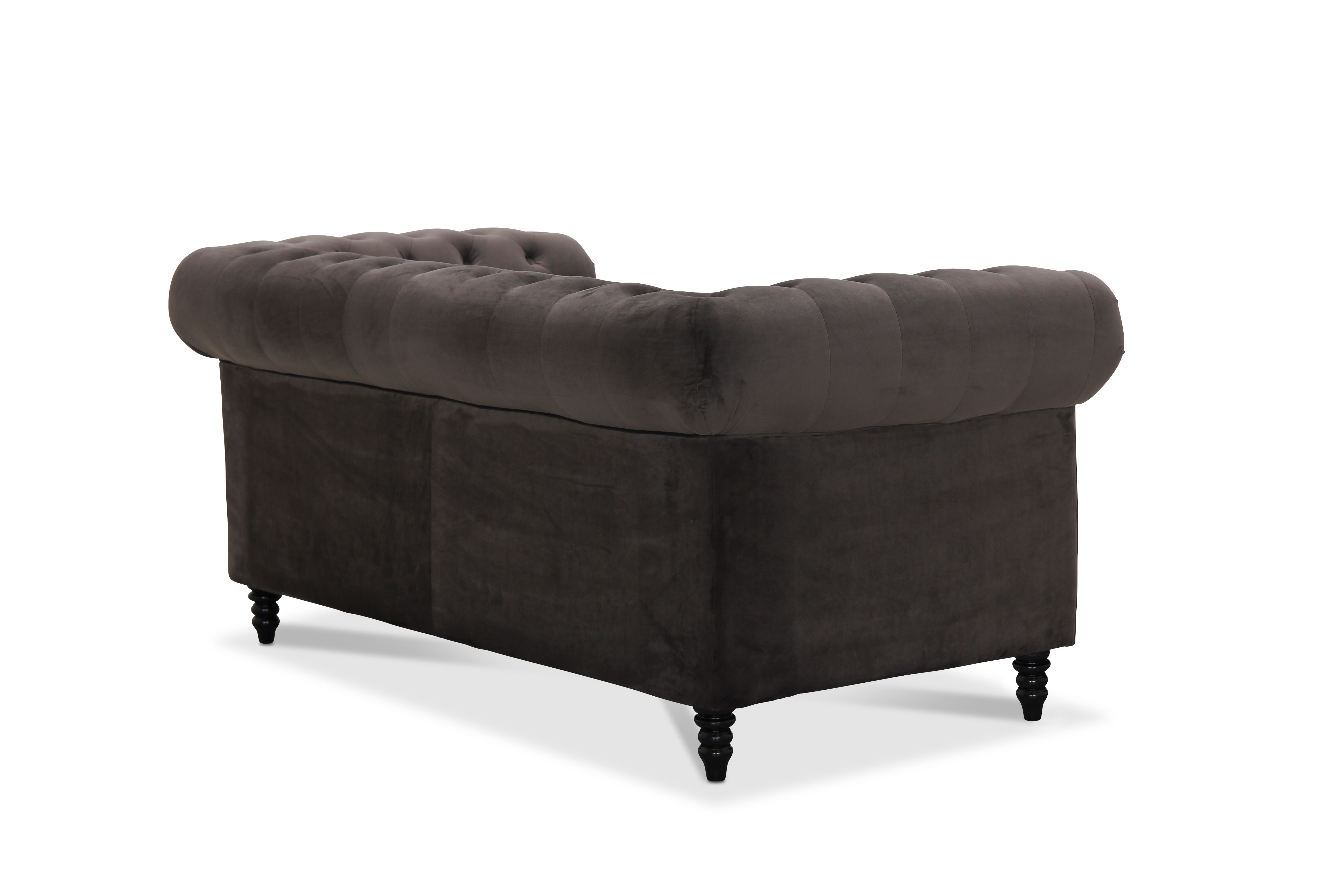 Cambridge 2-sits Chesterfield grafitgrå