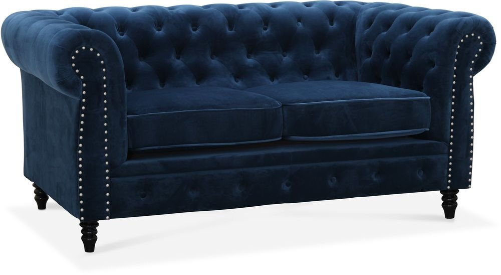 Cambridge 2-sits Chesterfield blå