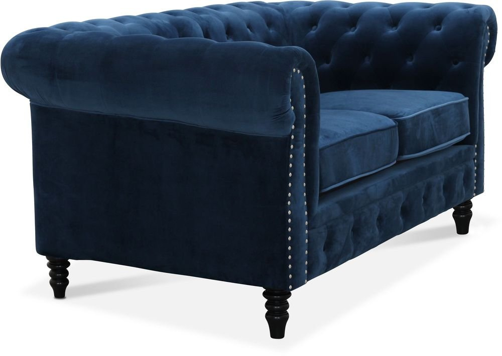 Cambridge 2-sits Chesterfield blå