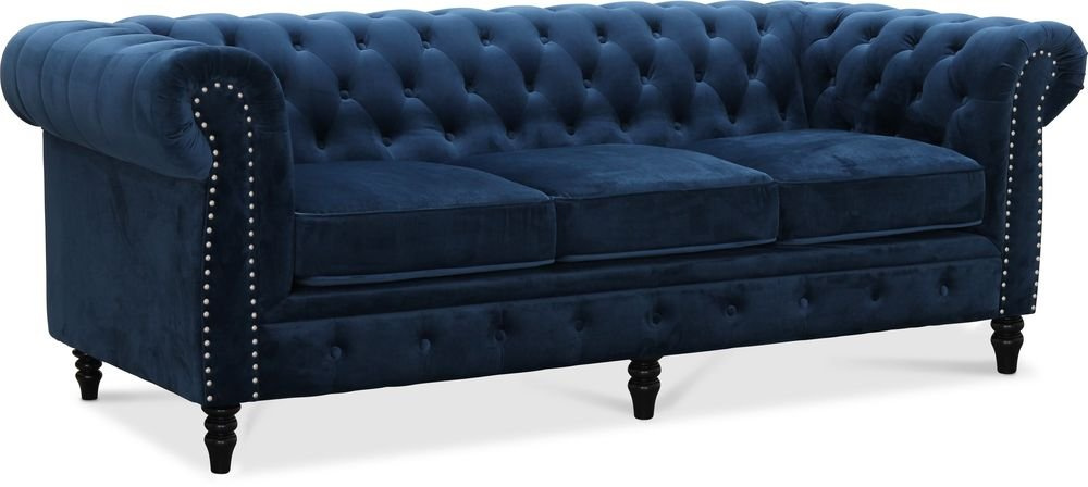 Cambridge 3-sits Chesterfield blå