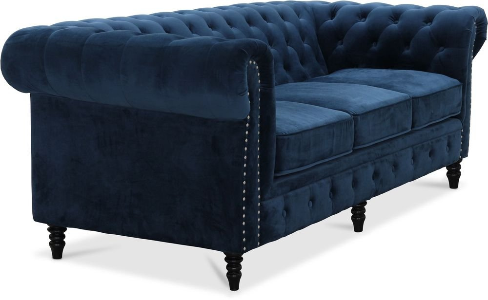 Cambridge 3-sits Chesterfield blå