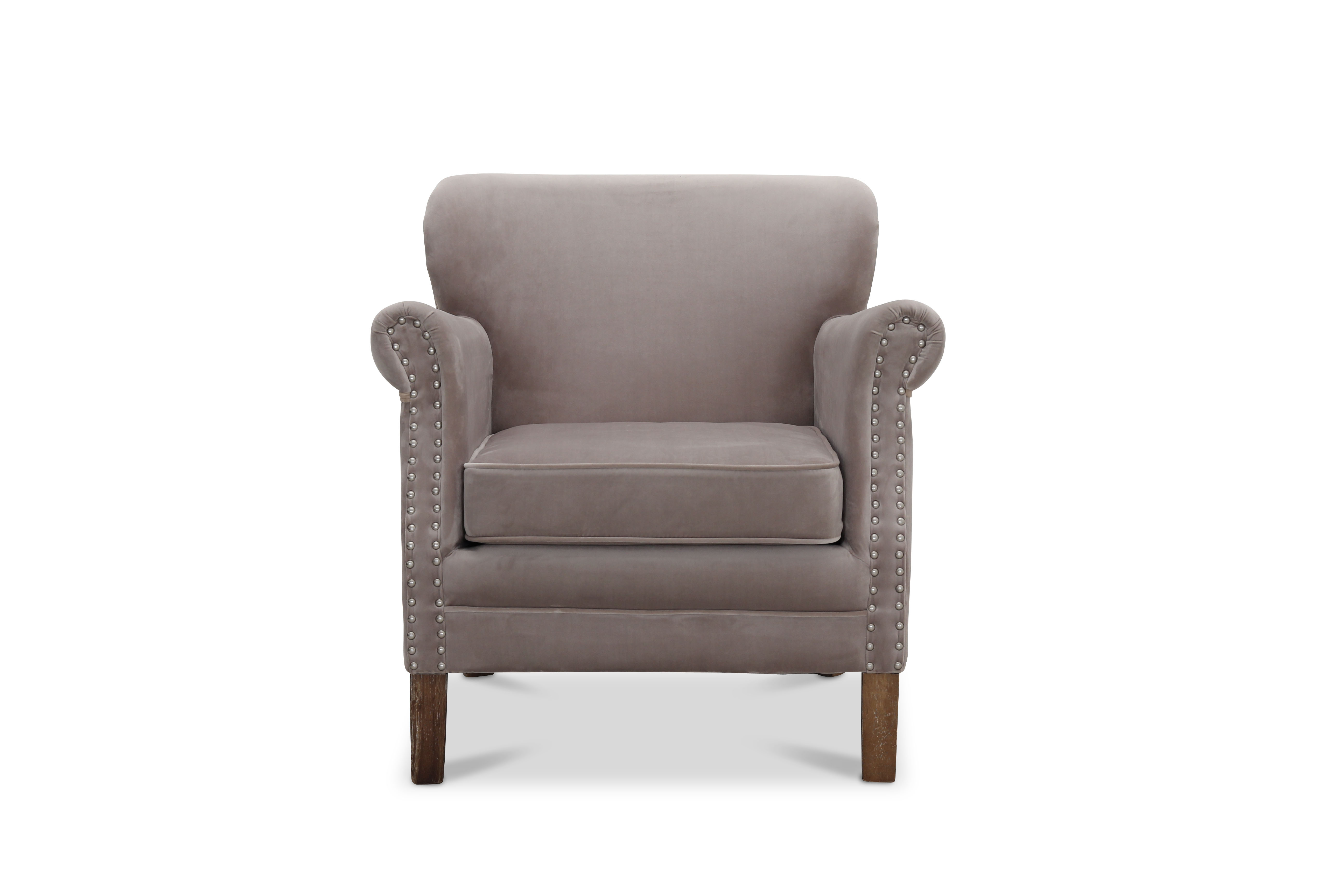 Leeds fåtölj Ljusgrå Sammet