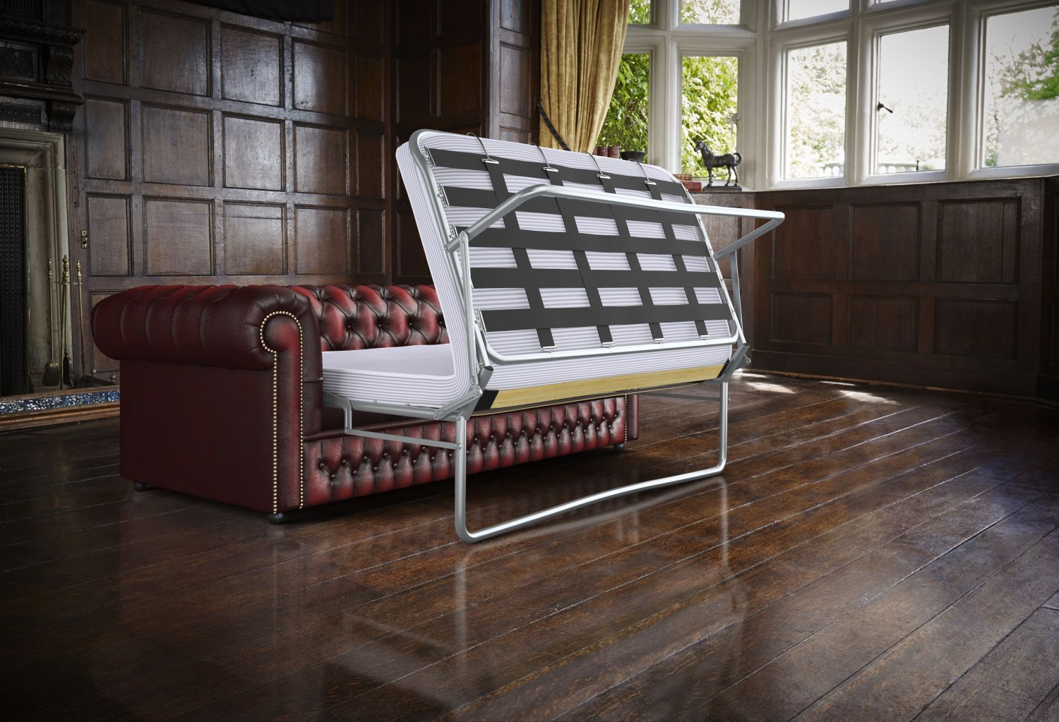 CHESTERFIELD BEDSOFA ANTIQUE RED