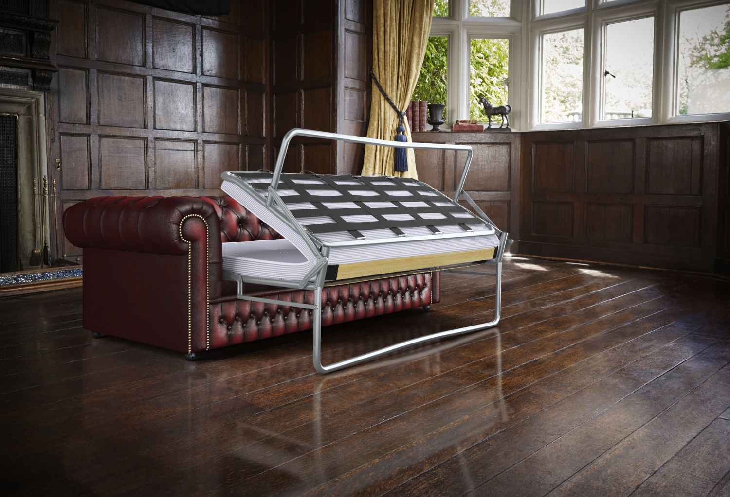 CHESTERFIELD BEDSOFA ANTIQUE RED