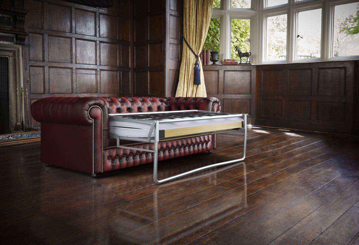 CHESTERFIELD BEDSOFA ANTIQUE RED