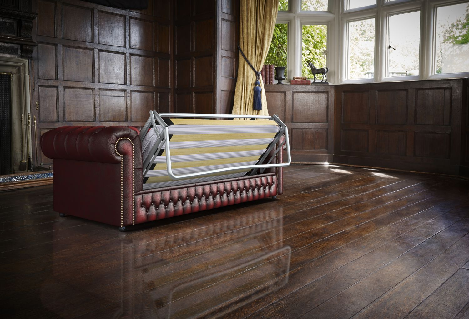 CHESTERFIELD BEDSOFA ANTIQUE RED