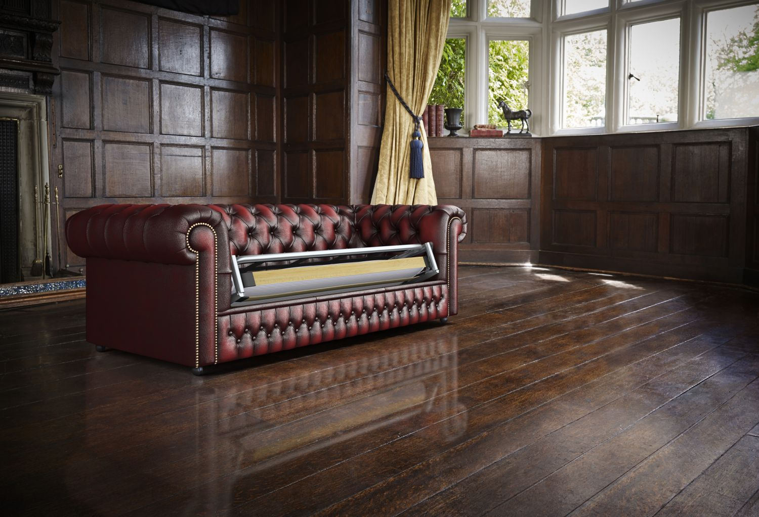 CHESTERFIELD BEDSOFA ANTIQUE RED