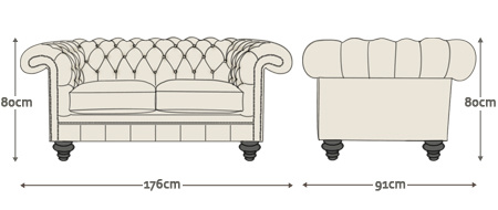 ALLINGHAM CHESTERFIELD 2-SITS TUDOR SPICE