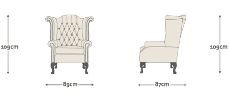 BYRON WINGCHAIR ANTIQUE BLUE