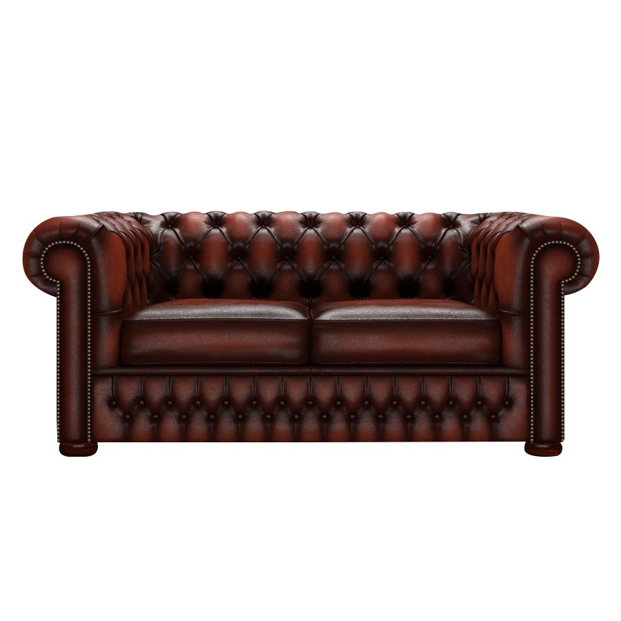 CHESTERFIELD CLASSIC 2-SITS ANTIQUE CHESTNUT