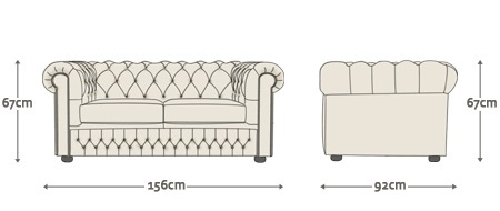 CHESTERFIELD CLASSIC 2-SITS OLD ENGLISH BRUCIATO