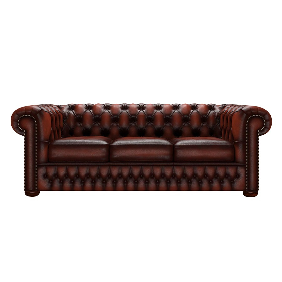 CHESTERFIELD CLASSIC 3-SITS ANTIQUE CHESTNUT
