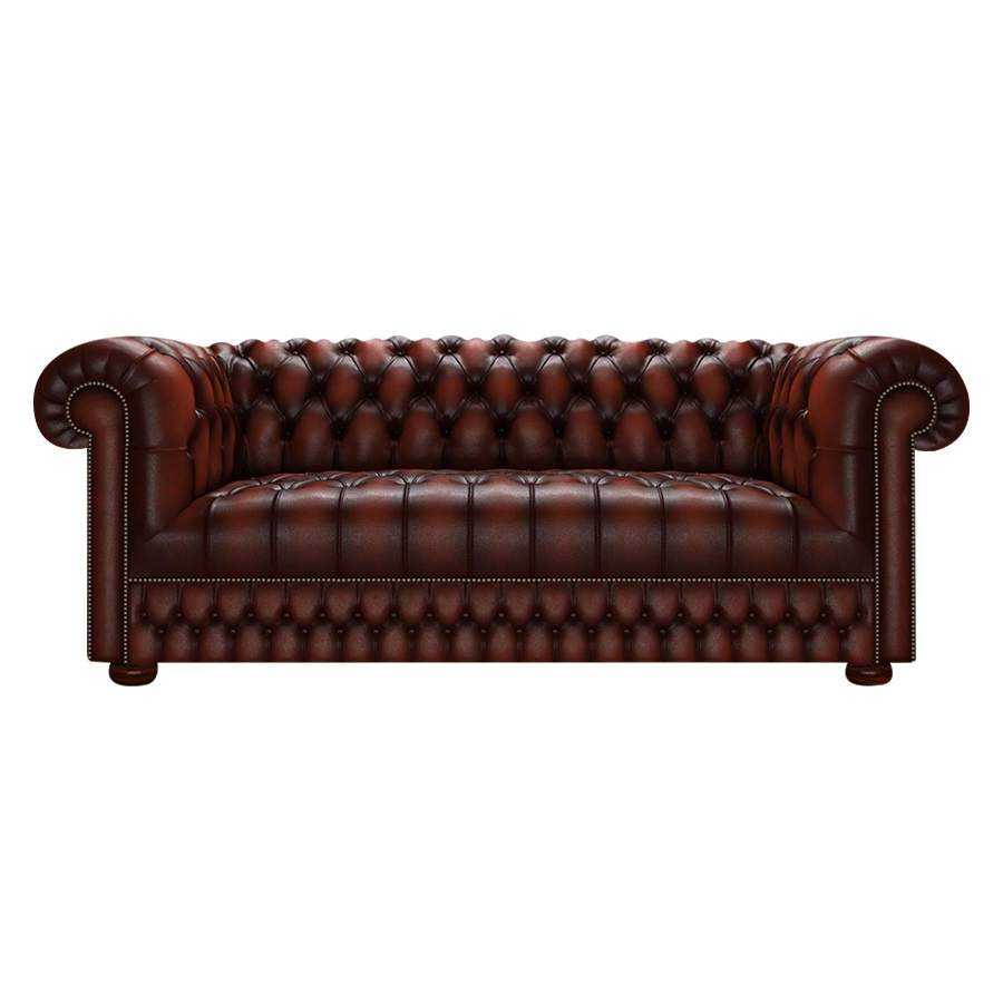 CROMWELL CHESTERFIELD 3-SITS ANTIQUE CHESTNUT