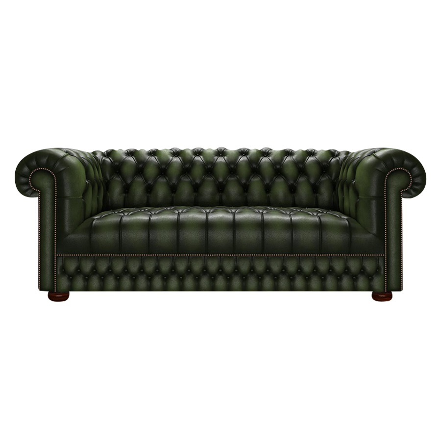 CROMWELL CHESTERFIELD 3-SITS ANTIQUE GREEN