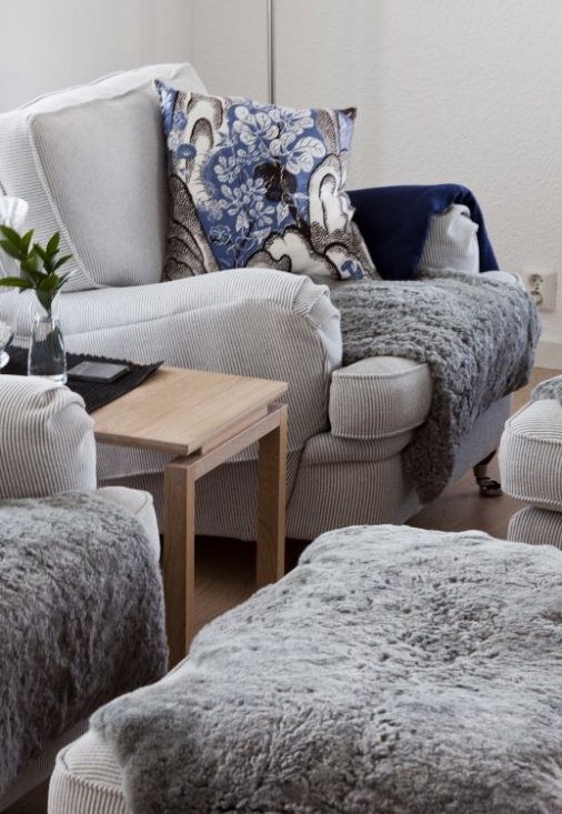 Curly fårskinn naturgrå