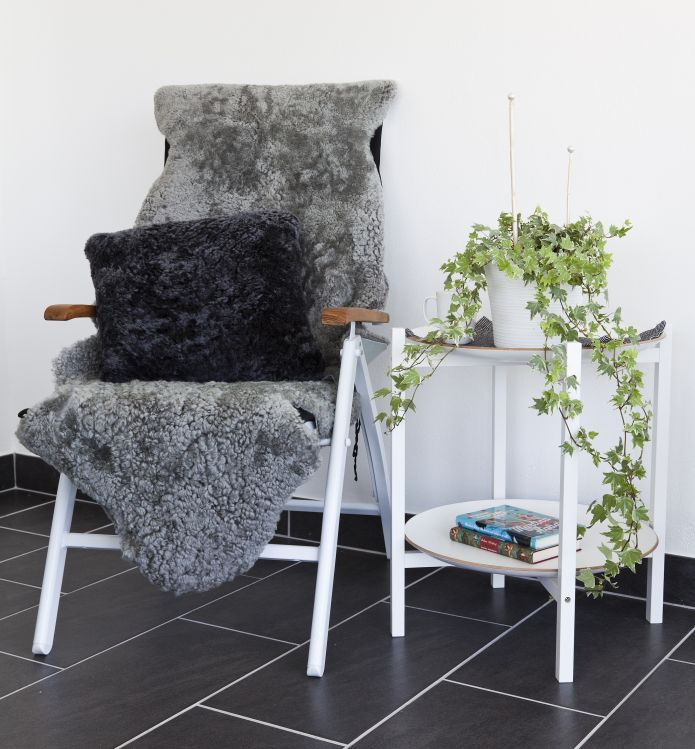 Fårskinn Lockig Dubbel Naturgrå