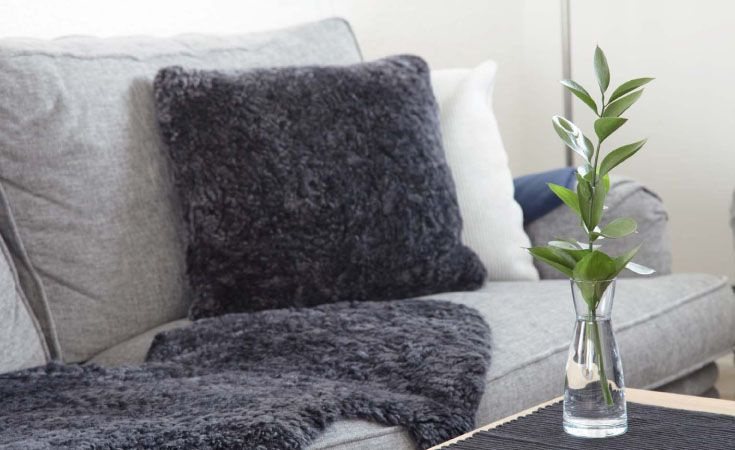 Fårskinn Lockig Dubbel Mörkgrå