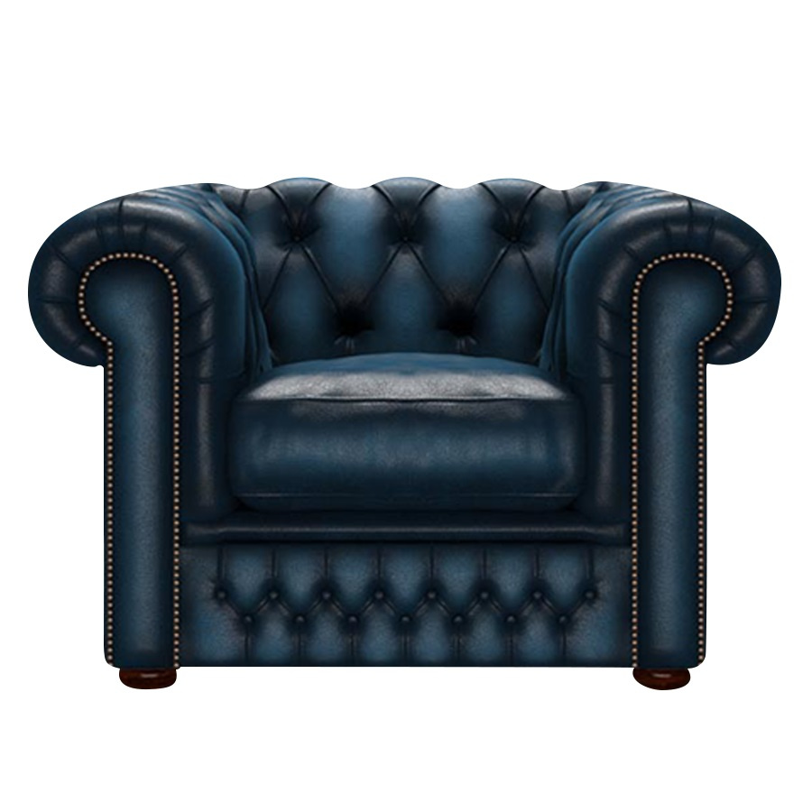 SHACKLETON CHESTERFIELD FÅTÖLJ ANTIQUE BLUE