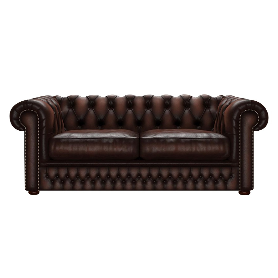 SHACKLETON CHESTERFIELD 3-SITS ANTIQUE BROWN
