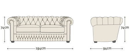 SHACKLETON CHESTERFIELD 3-SITS ANTIQUE CHESTNUT