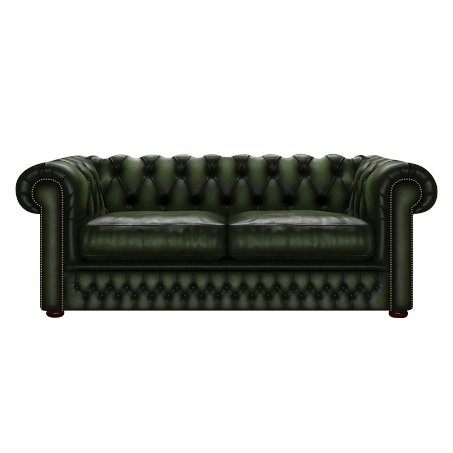 SHACKLETON CHESTERFIELD 3-SITS ANTIQUE GREEN