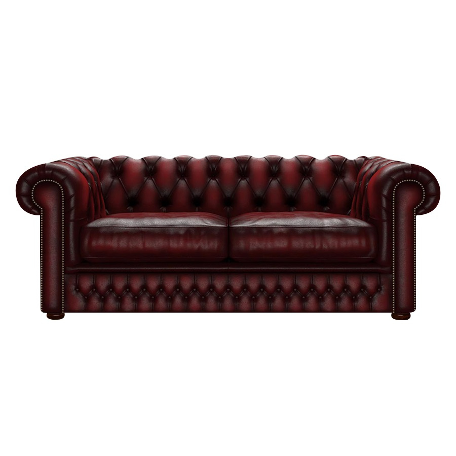SHACKLETON CHESTERFIELD 3-SITS ANTIQUE RED